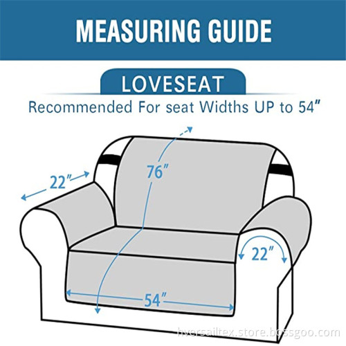 Gesteppter dicker Samt Loveseat Protector Schonbezüge Plüsch Couch Cover Loveseat 2 Kissenbezug